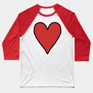 Red Heart Love for Valentines Day Graphic Baseball T-Shirt